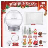 Liliful 16 Pack Christmas DIY 3.58" LED Snow Globe Kit