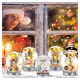 Liliful 16 Pack Christmas DIY 3.58" LED Snow Globe Kit