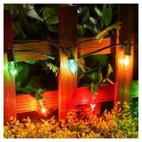 C7 50 Ft Multicolor String Lights, Green Wire, 50 Clear Bulbs