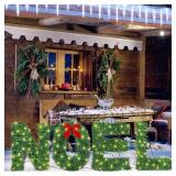 ATDAWN 4 Pc Noel Sign Xmas Decor Set, Lighted Yard Display