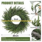 $50 Artgar 26 Inch Pine Wreath - Large Artificial Green Wreath