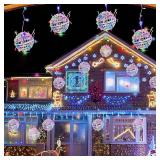 Outdoor Christmas Balls Lights Waterproof, 4 Pack 7.87" LED