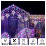 Outdoor Christmas Balls Lights Waterproof, 4 Pack 7.87" LED