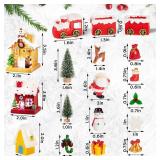 Vinsot 110Pcs Christmas Miniature Fairy Kit Xmas Village Decor