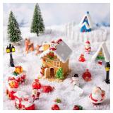 Vinsot 110Pcs Christmas Miniature Fairy Kit Xmas Village Decor