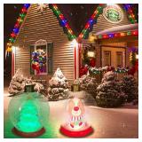 2 Pcs 24" LED Inflatable Christmas Ball, 13-Color Lights, Remote