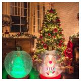 2 Pcs 24" LED Inflatable Christmas Ball, 13-Color Lights, Remote