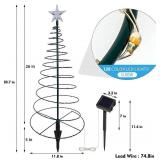 Spiral Trees with Warm Lights, Auto On/Off, Waterproof.
