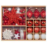 VODORA 73 Pcs Christmas Tree Ornaments Set - Red Style