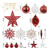 VODORA 73 Pcs Christmas Tree Ornaments Set - Red Style