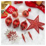 VODORA 73 Pcs Christmas Tree Ornaments Set - Red Style