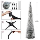 Snow Flocked Pencil Pine Tree 5ft for Christmas Decorations