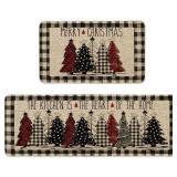 Artoid Mode Xmas Tree Kitchen Mats Set - 17x29 & 17x47