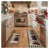 Artoid Mode Xmas Tree Kitchen Mats Set - 17x29 & 17x47