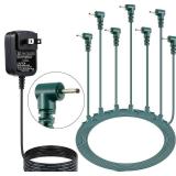 Dreyoo 7 Plug Xmas Ornaments Power Cord, 2.5mm Interface