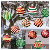 12 Pc Christmas Large Round Yard Decorations 8x8In Outdoor