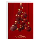 Christmas Cards Dark Red 6.75x4.5in Gold Foil & Emboss