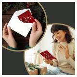 Christmas Cards Dark Red 6.75x4.5in Gold Foil & Emboss