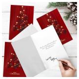 Christmas Cards Dark Red 6.75x4.5in Gold Foil & Emboss