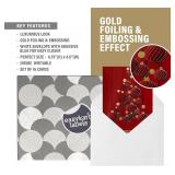 Christmas Cards Dark Red 6.75x4.5in Gold Foil & Emboss