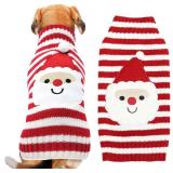 Red Striped Santa Dog Xmas Sweater (XL) - DOGGYZSTYLE