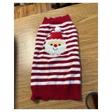 Red Striped Santa Dog Xmas Sweater (XL) - DOGGYZSTYLE