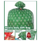 Extra Large 71x59 Green Xmas Gift Bags for Oversized Presents