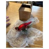 RED CARDINAL SITTING ON BRANCH ORNAMENT