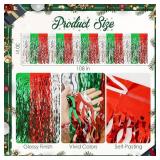 Xmas Table Skirts, 30x108" Red/Silver/Green Tinsel Foil