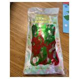 Xmas Table Skirts, 30x108" Red/Silver/Green Tinsel Foil