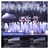 Icicle Christmas Lights Outdoor, 19.6ft 54 Drops with 306 Led