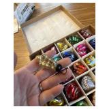 Vintage Christmas Tree Ornaments Distress Mini Balls, 25 Pcs