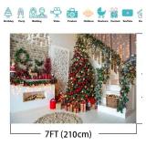 7X5FT Xmas Decoration Backdrop Merry Fireplace Tree DH-131