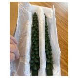 MTLEE 2 Pcs Green Christmas Tree Taper Candles 10 Inch
