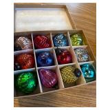 12 Vintage Christmas Ornaments Multi Glass Balls, 2 Inch