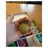 12 Vintage Christmas Ornaments Multi Glass Balls, 2 Inch