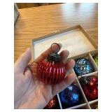12 Vintage Christmas Ornaments Multi Glass Balls, 2 Inch