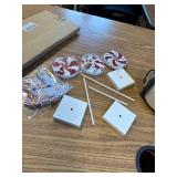 3 Pcs Christmas Table Decorations Candy Wood Sign Centerpiece