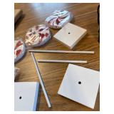 3 Pcs Christmas Table Decorations Candy Wood Sign Centerpiece