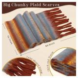 Winter Scarf for Women Large Chunky Plaid Oversized Shawl