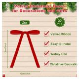 30 Pcs Velvet Christmas Bows, 5x7 Vintage Ribbon, Red Decor