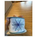 CT CRAFT LLC Satin Snowflakes Ribbon 2.5 x 10 Yards White