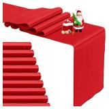10-Pack Red Satin Table Runner 12 x 108 Inch for Events