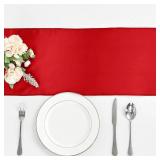 10-Pack Red Satin Table Runner 12 x 108 Inch for Events