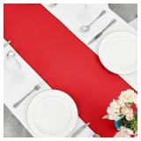 10-Pack Red Satin Table Runner 12 x 108 Inch for Events