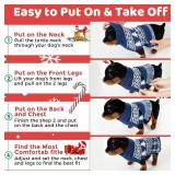AURUZA Christmas Dog Sweater, Warm Turtleneck (Blue, Small).