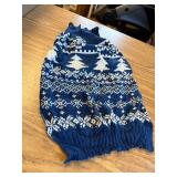 AURUZA Christmas Dog Sweater, Warm Turtleneck (Blue, Small).