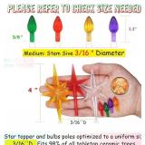 Multicolor Twist Ceramic Tree Lights, 117 Bulbs + 5 Stars