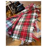 LALIFIT Plaid Throw Blanket with Fringes Green Red 50" x 60"