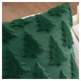 MIULEE Christmas Dark Green Tree Pillow Covers 18x18 Set of 2.